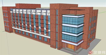 河南某工廠辦公樓建筑SU模型設(shè)計與裝潢材料應(yīng)用解析
